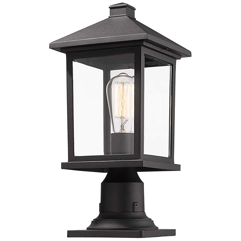 Image 1 Portland 18" High Black Metal Outdoor Pier Mount Light
