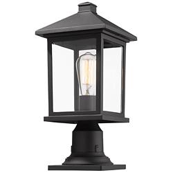 Portland 18" High Black Metal Outdoor Pier Mount Light