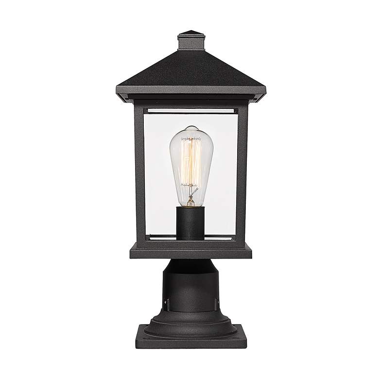 Image 2 Portland 18 inch High Black Metal Outdoor Pier Mount Light more views