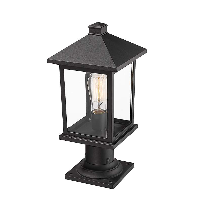 Image 3 Portland 18" High Black Metal Outdoor Pier Mount Light more views