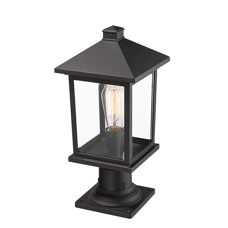 Image 3 Portland 18 inch High Black Metal Outdoor Pier Mount Light more views