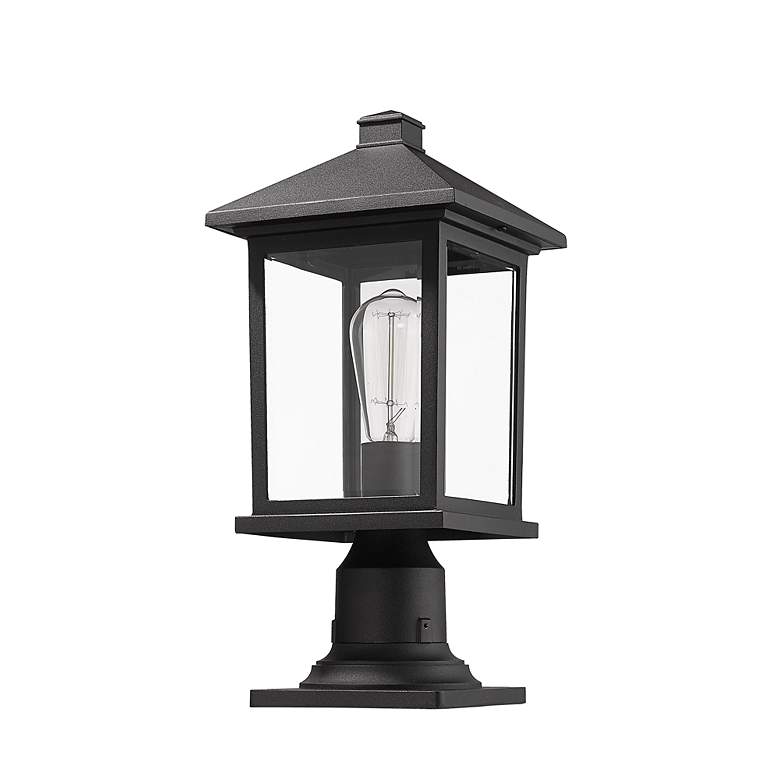 Image 5 Portland 18 inch High Black Metal Outdoor Pier Mount Light more views