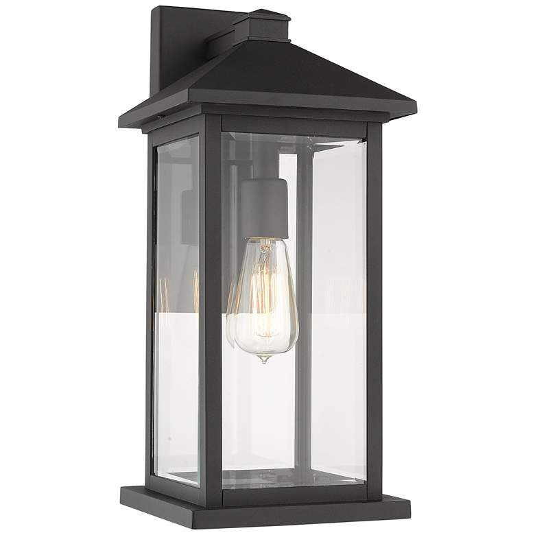 Image 1 Portland 18" High Black Metal Outdoor Wall Light