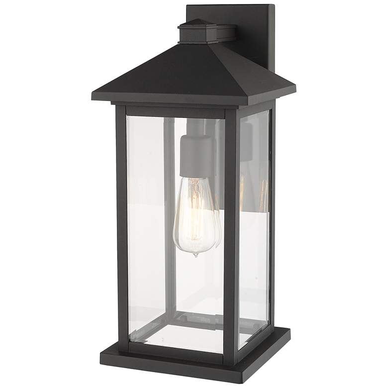 Image 3 Portland 18" High Black Metal Outdoor Wall Light more views
