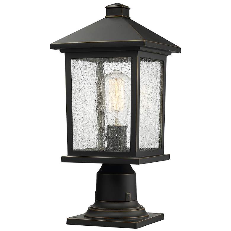 Image 1 Portland 18" High Oil-Rubbed Bronze Outdoor Pier Mount Light