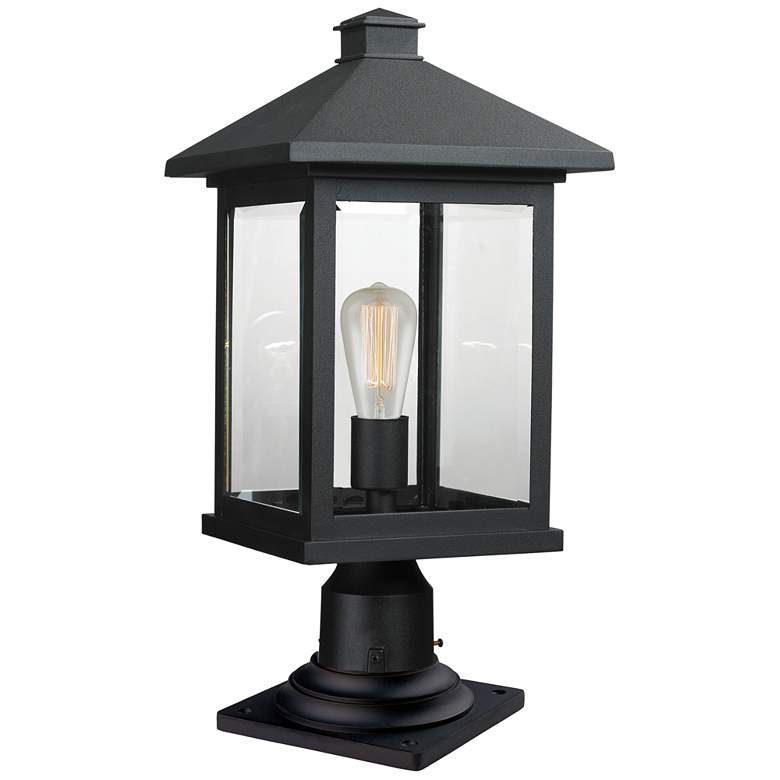 Image 1 Portland 20 1/2 inch High Black Metal Outdoor Pier Mount Light