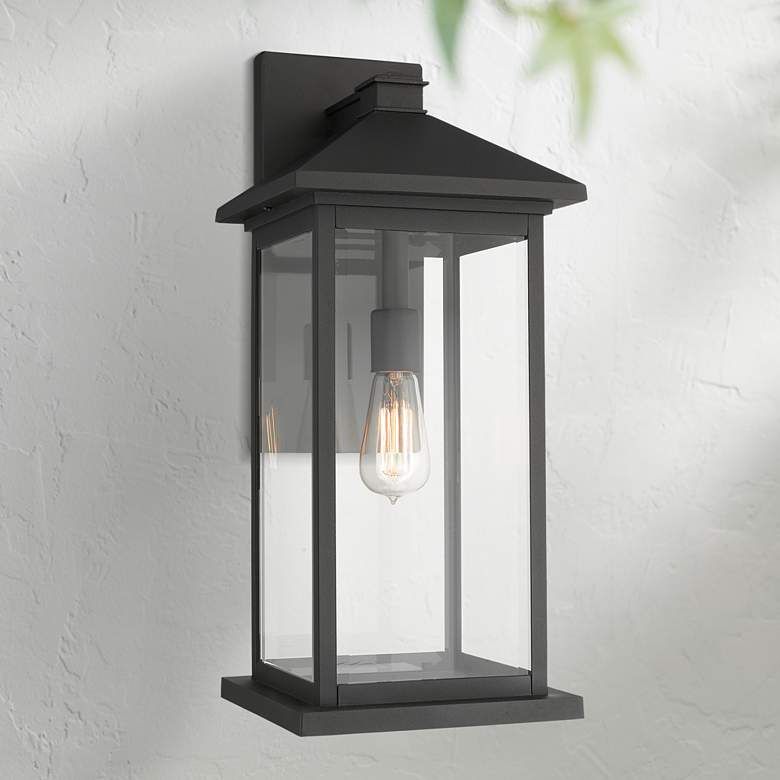 Image 1 Portland 22" High Black Outdoor Wall Light