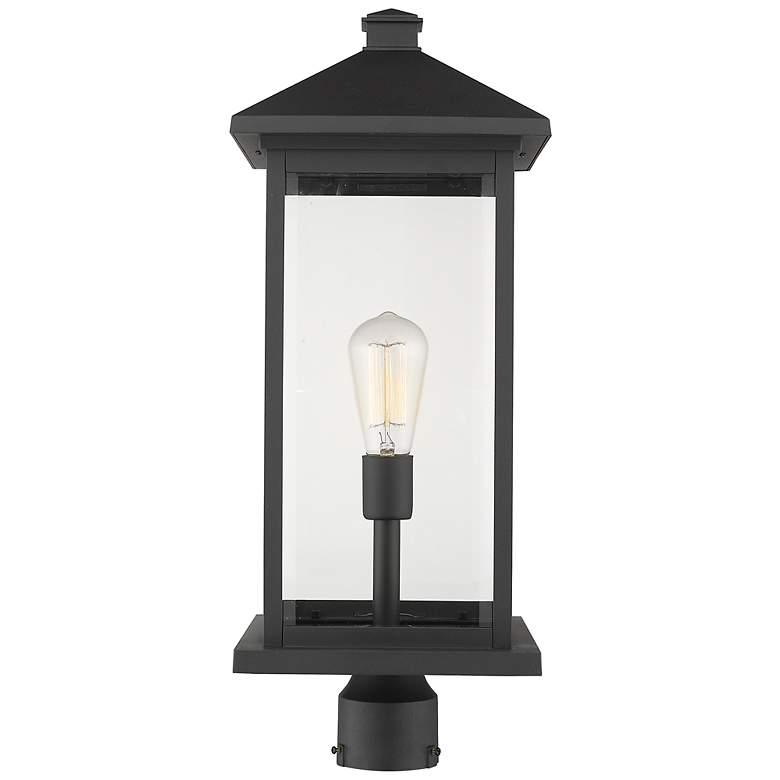 Image 1 Portland 24 inch High Black Metal Outdoor Post Light