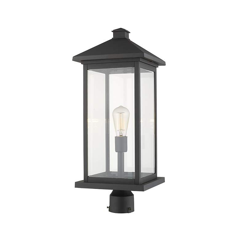 Image 2 Portland 24 inch High Black Metal Outdoor Post Light more views