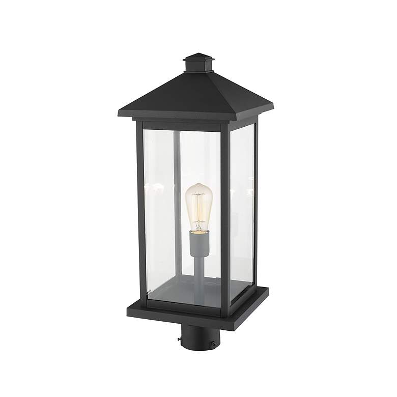 Image 3 Portland 24 inch High Black Metal Outdoor Post Light more views