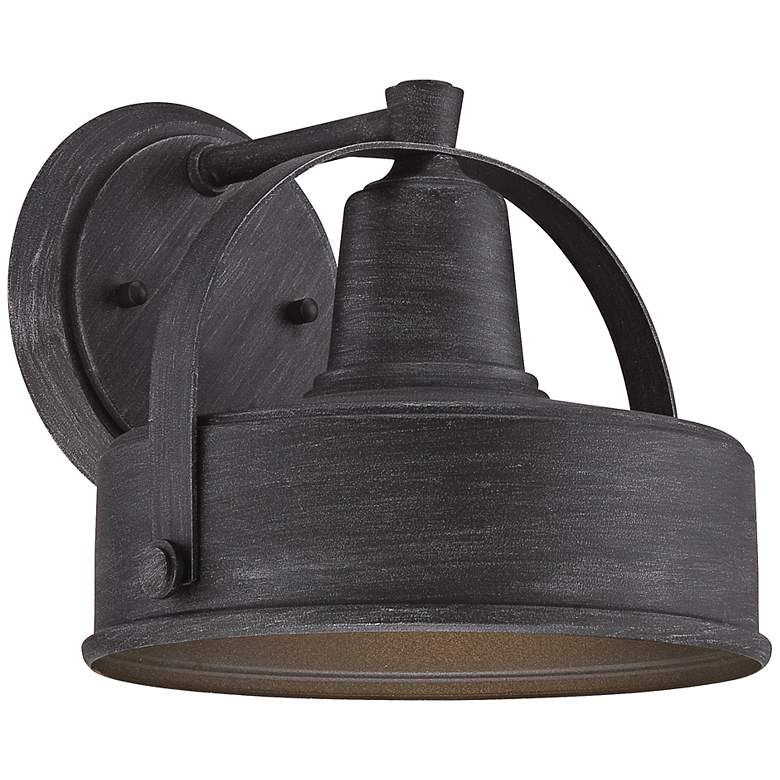 Image 2 Portland 9 3/4 inch High Pewter Finish Dark Sky Outdoor Wall Light