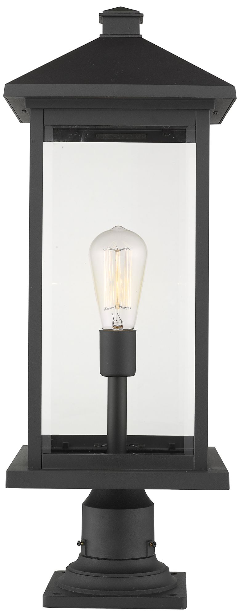 Image 2 Portland by Z-Lite Black 26 inch 1 Light Outdoor Pier Mounted Fixture