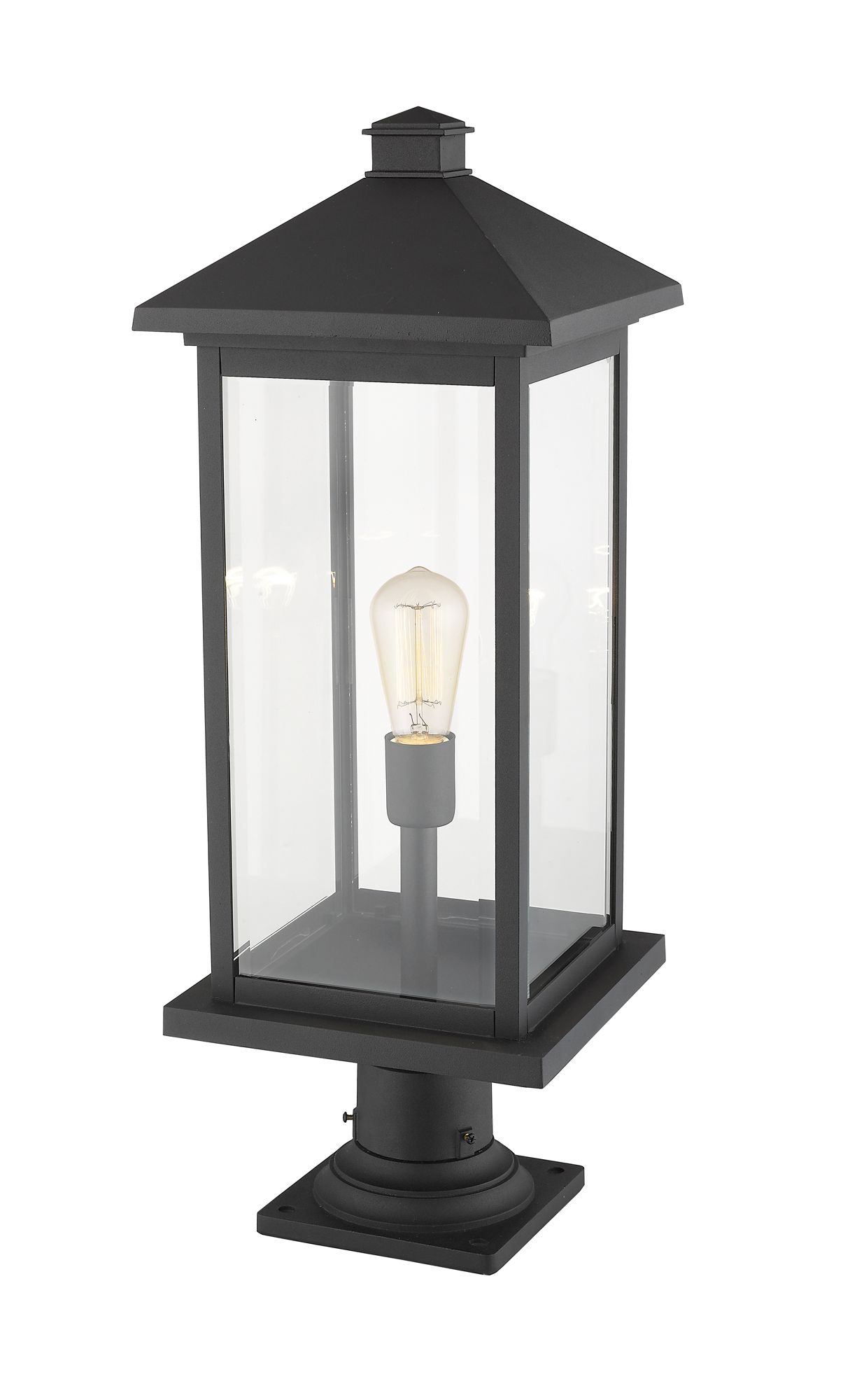 Image 4 Portland by Z-Lite Black 26 inch 1 Light Outdoor Pier Mounted Fixture more views