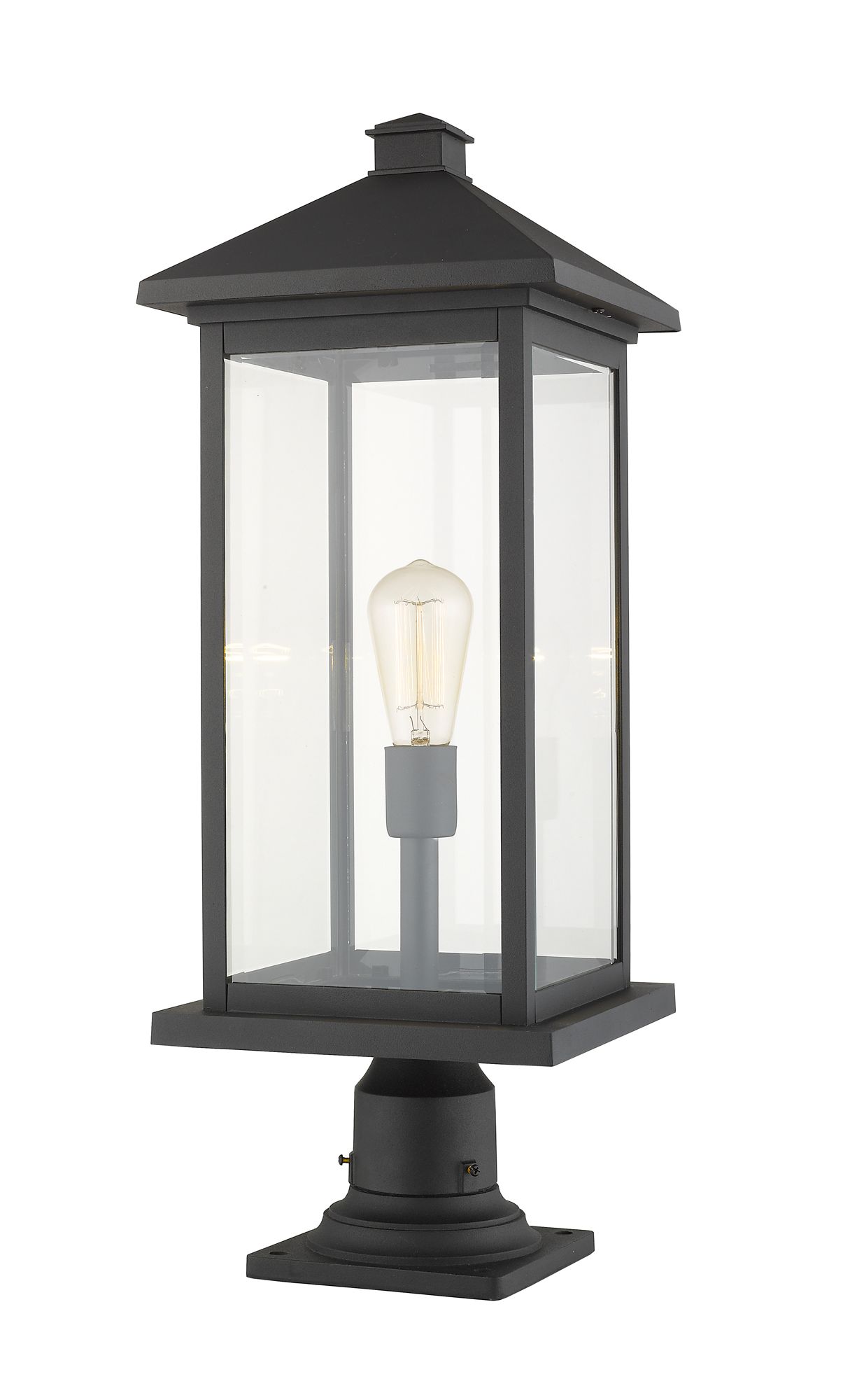 Image 5 Portland by Z-Lite Black 26 inch 1 Light Outdoor Pier Mounted Fixture more views