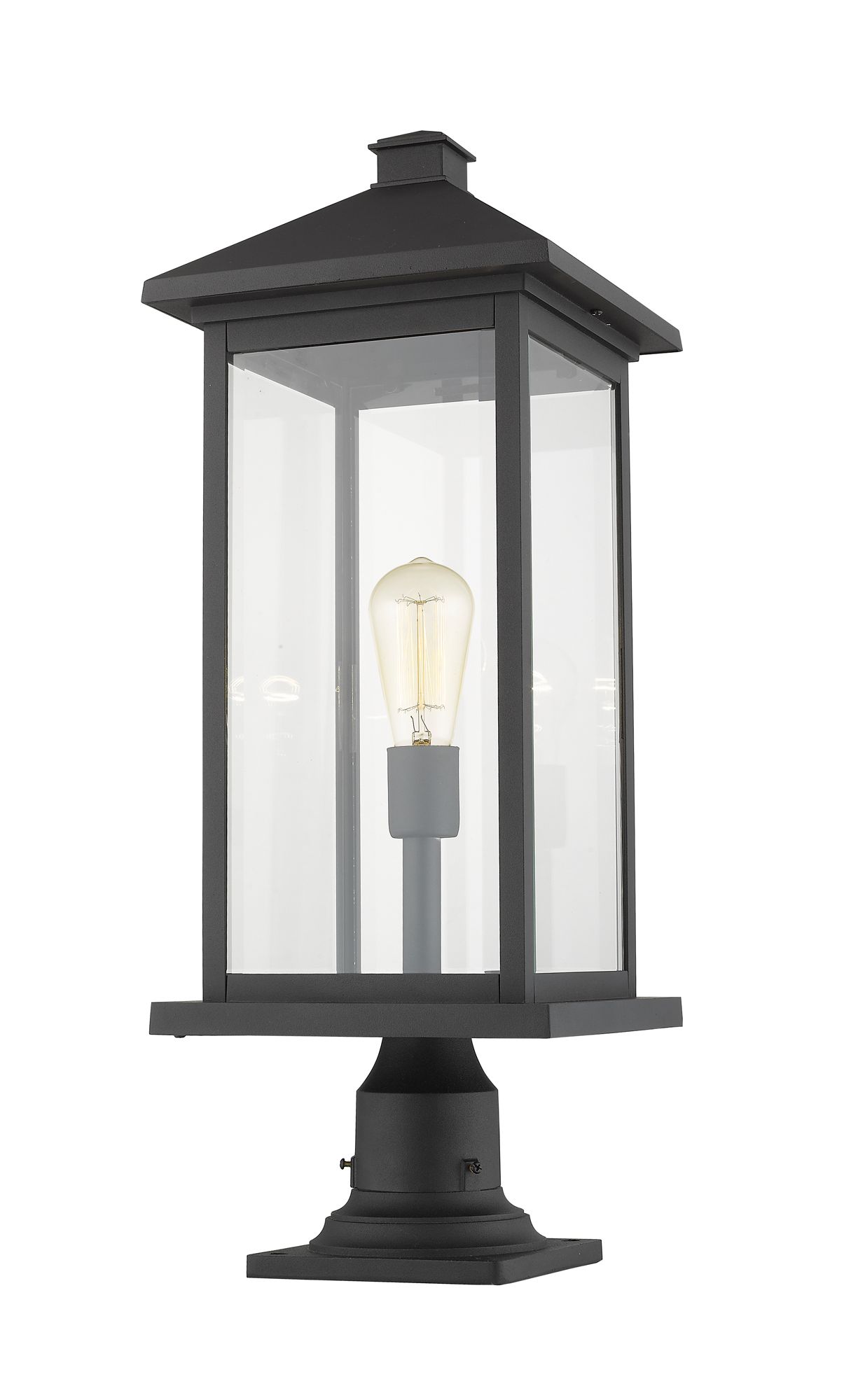 Image 6 Portland by Z-Lite Black 26 inch 1 Light Outdoor Pier Mounted Fixture more views