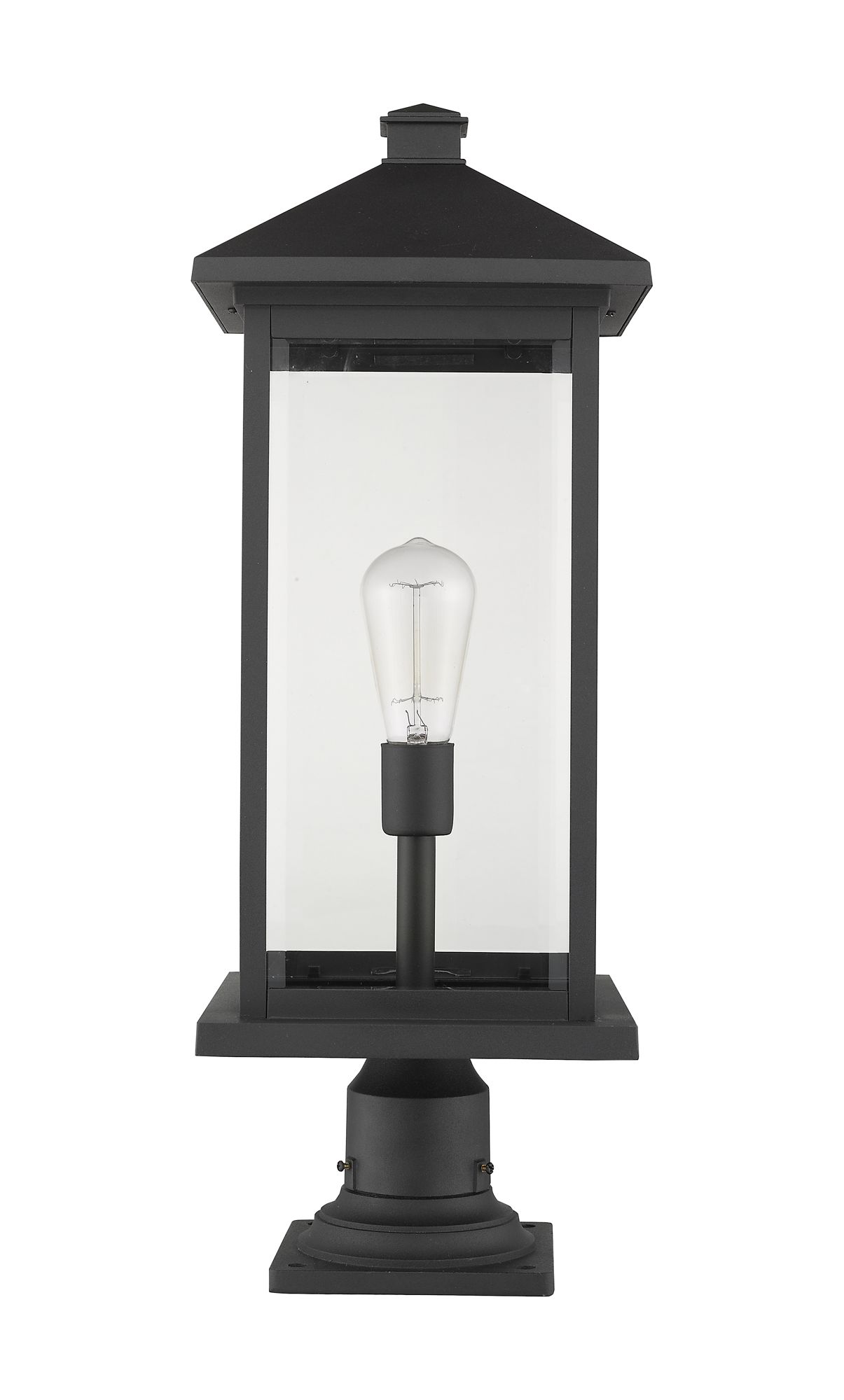 Image 7 Portland by Z-Lite Black 26 inch 1 Light Outdoor Pier Mounted Fixture more views