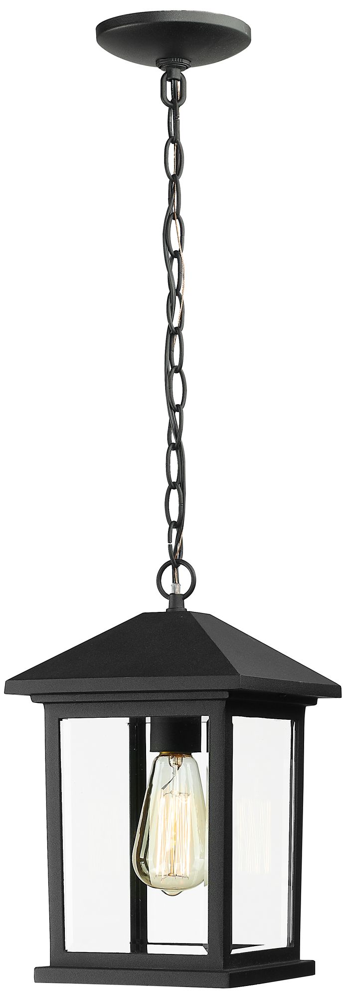 Portland by Z-Lite Black 8 inch 1 Light Outdoor Chain Light