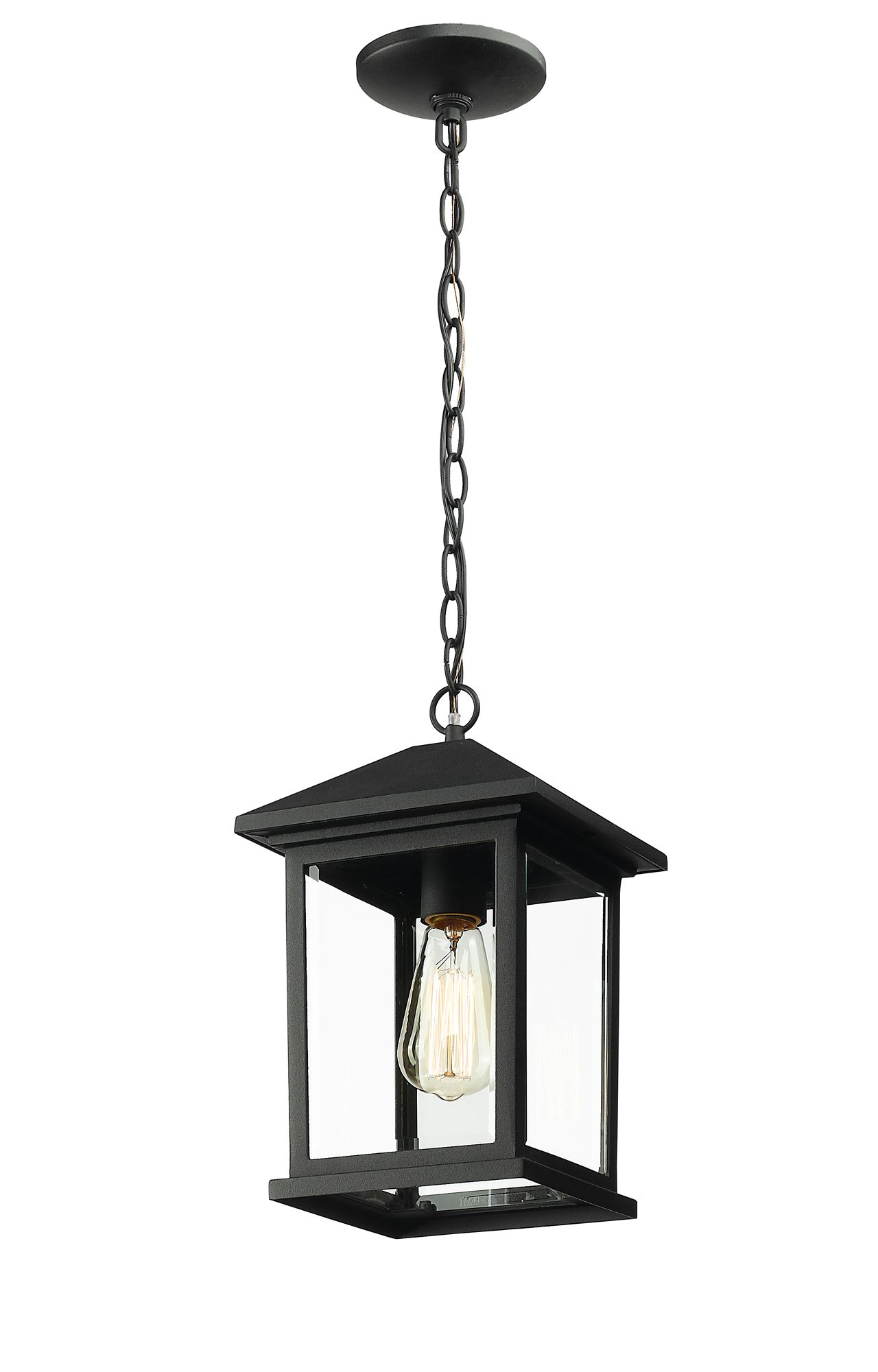 Image 4 Portland by Z-Lite Black 8 inch 1 Light Outdoor Chain Light more views