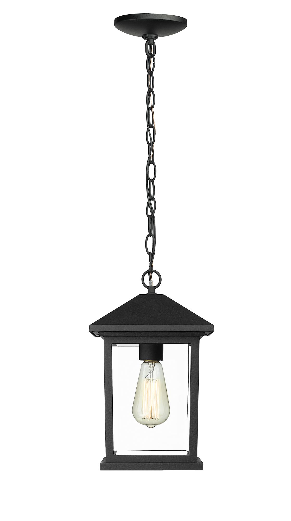 Image 5 Portland by Z-Lite Black 8 inch 1 Light Outdoor Chain Light more views