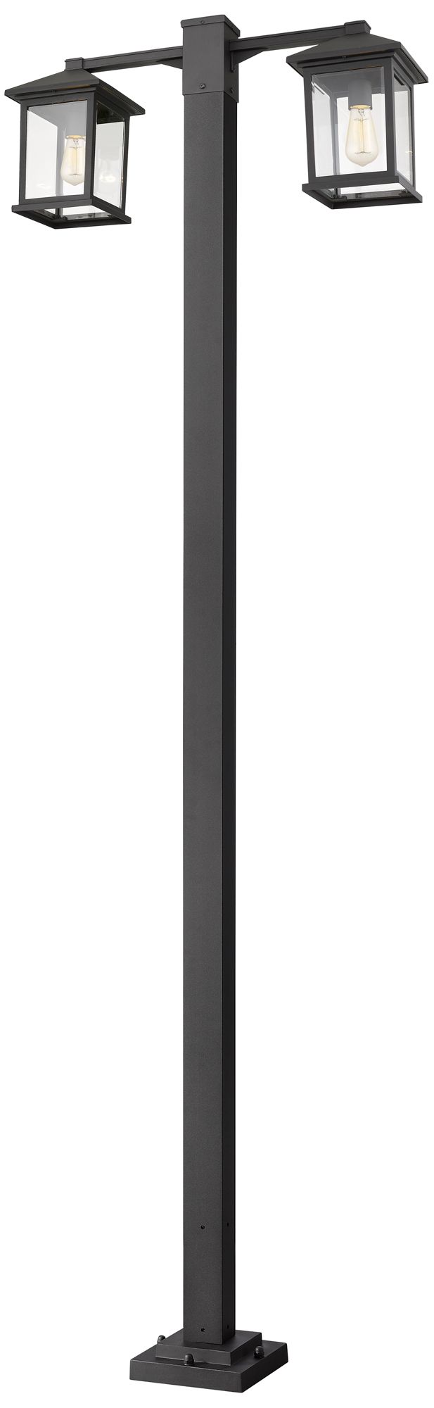 Image 2 Portland by Z-Lite Black 99 inch 2 Light Outdoor Post Mounted Fixture