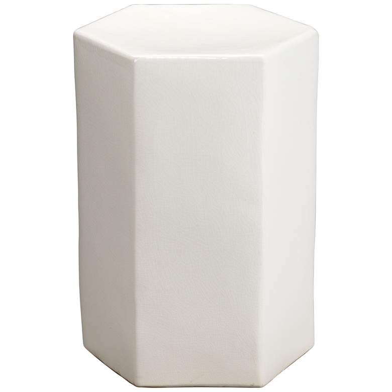 Image 1 Porto 11 1/2 inch Wide Ceramic Hexagonal Modern Side Table