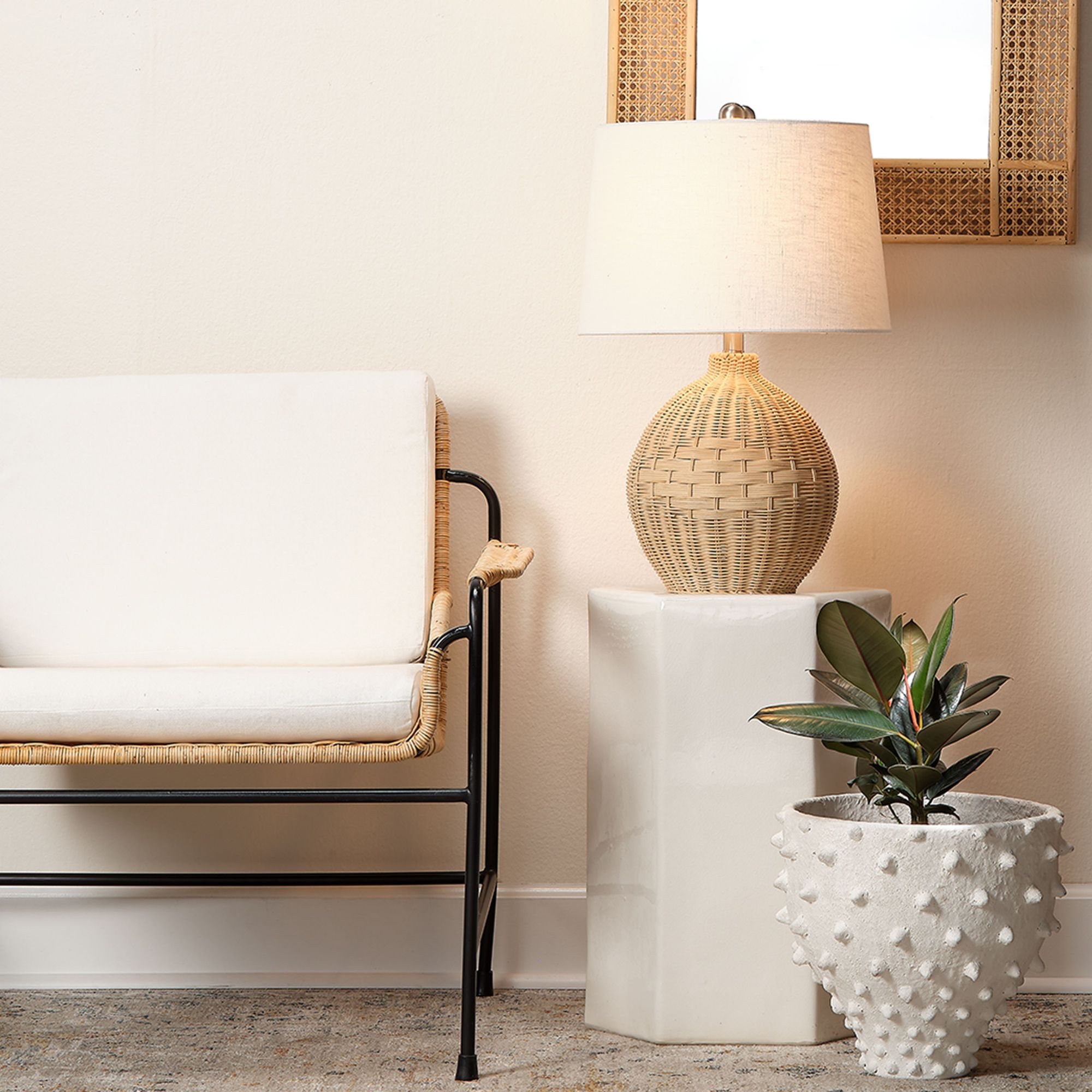 Image 2 Porto 11 1/2" Wide Ceramic Hexagonal Modern Side Table more views