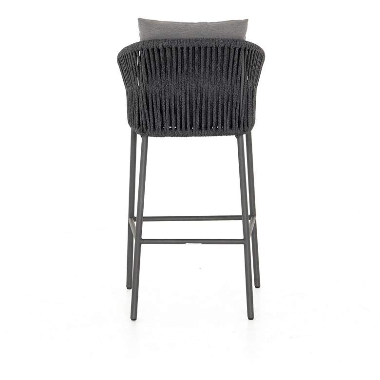 Image 4 Porto 31" Charcoal and Bronze Outdoor Bar Stool more views