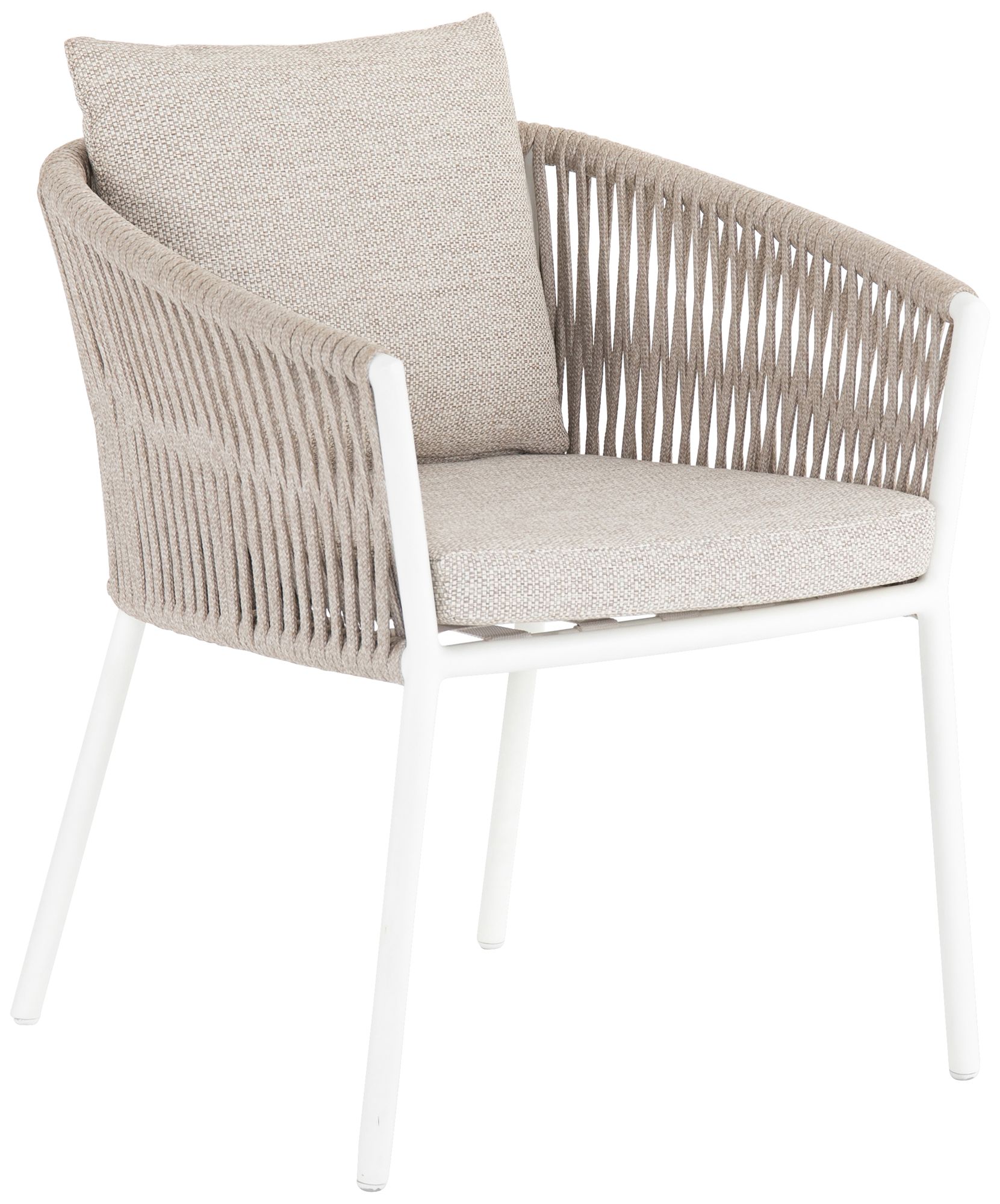 Porto Faye Sand and White Outdoor Dining Chair