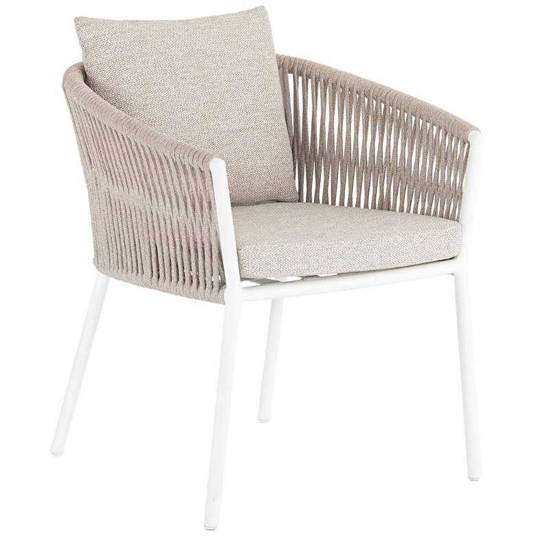 Image 1 Porto Faye Sand and White Outdoor Dining Chair