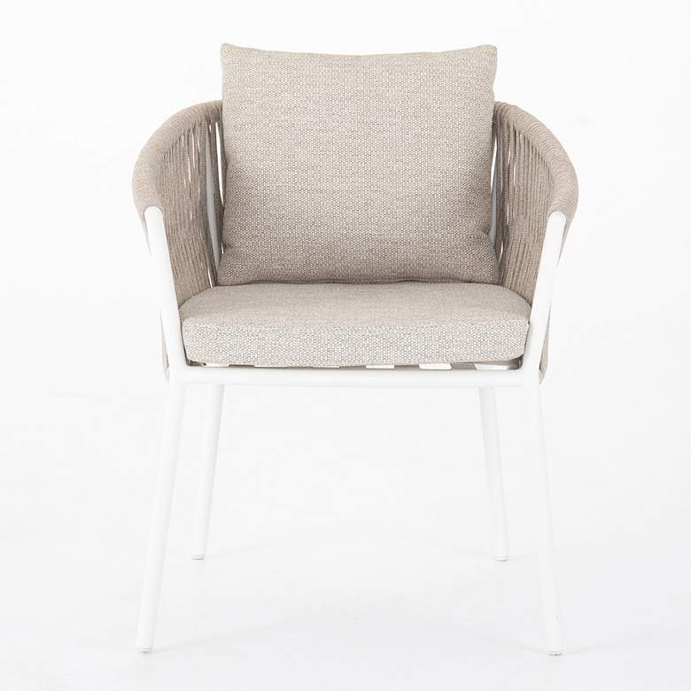 Image 7 Porto Faye Sand and White Outdoor Dining Chair more views