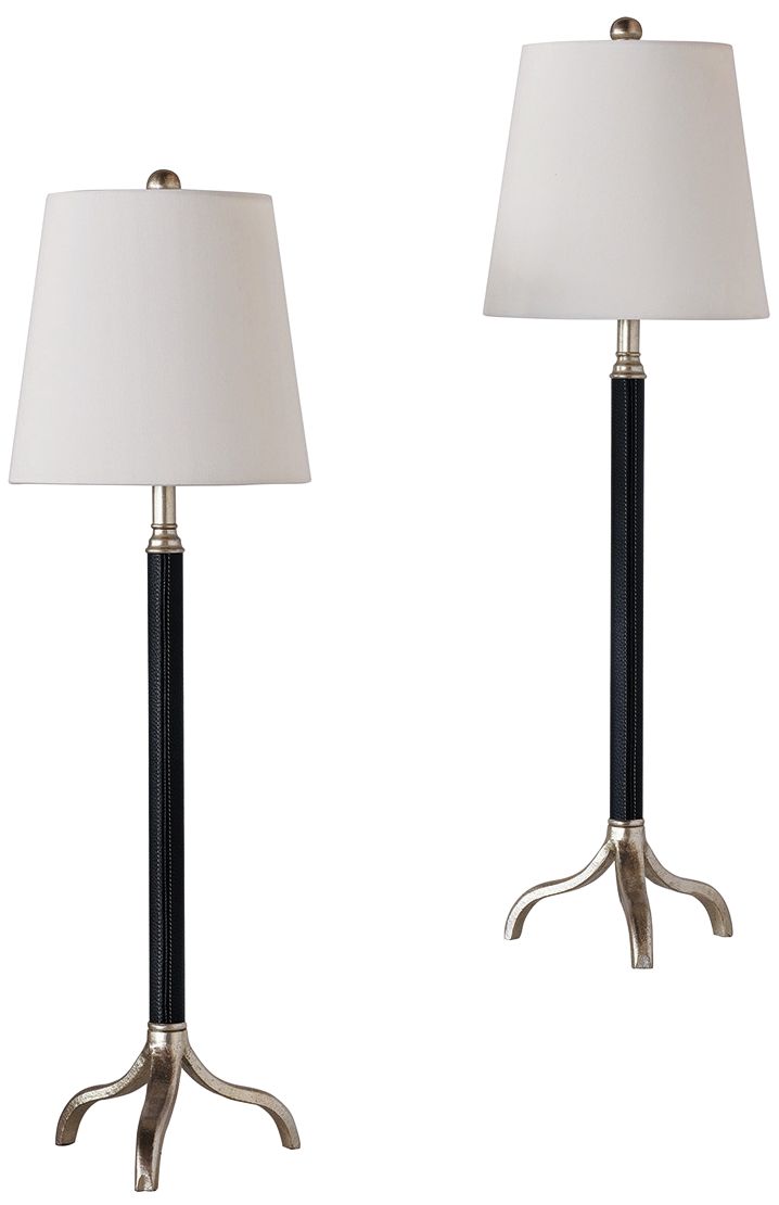 Faux leather 2024 table lamp