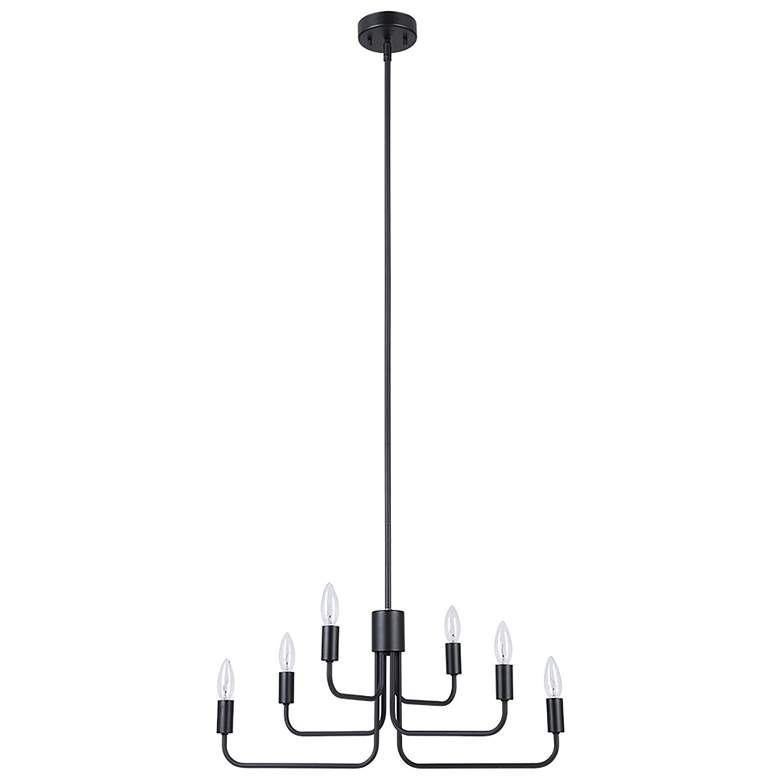 Image 1 Portofino 24.3" Wide 3 Tier 6-Light Structured Black Chandelier