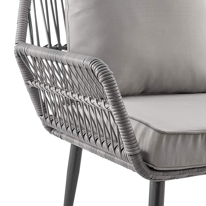 Image 3 Portofino Rope Wicker 4-Piece Patio Set with Gray Cushion more views
