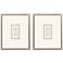 Portrait Intaglio I 17"W x 21"H Framed Art Set of 2