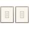 Portrait Intaglio II 17"W x 21"H Framed Art Set of 2