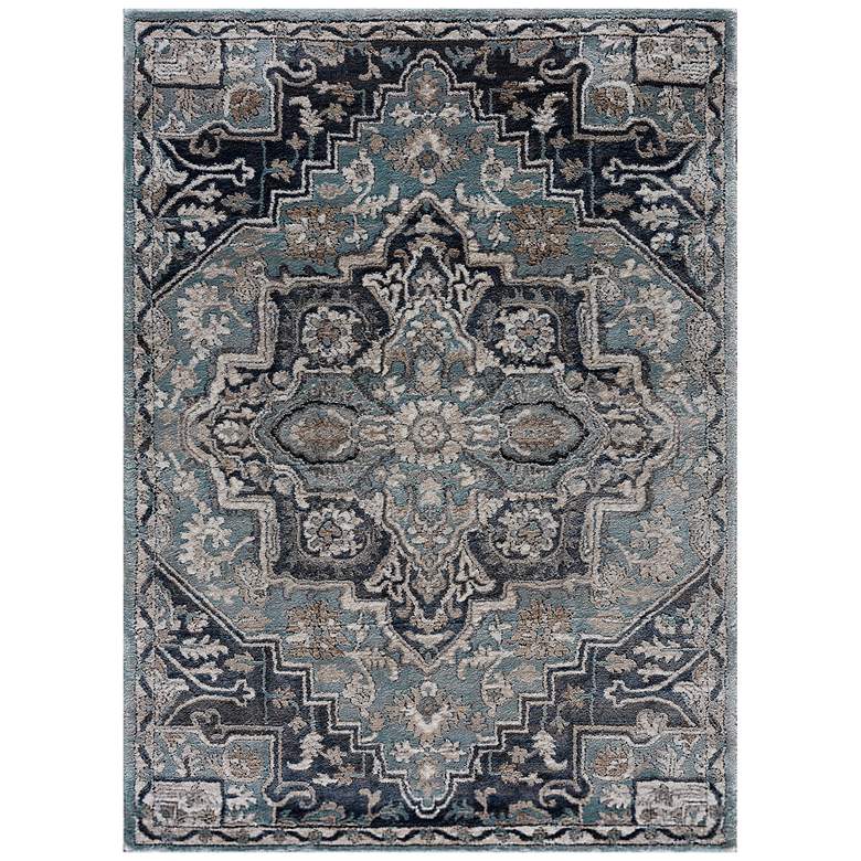 Image 2 Portsmouth Ancient 40460 7'10"x10'6" Land Blue Area Rug