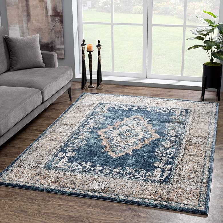 Image 1 Portsmouth Home 40160 7'10"x10'6" Sky Blue Area Rug