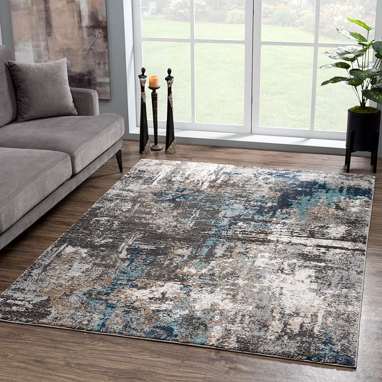 Image 1 Portsmouth Modern 40360 7'10"x10'6" Fusion Blue Area Rug