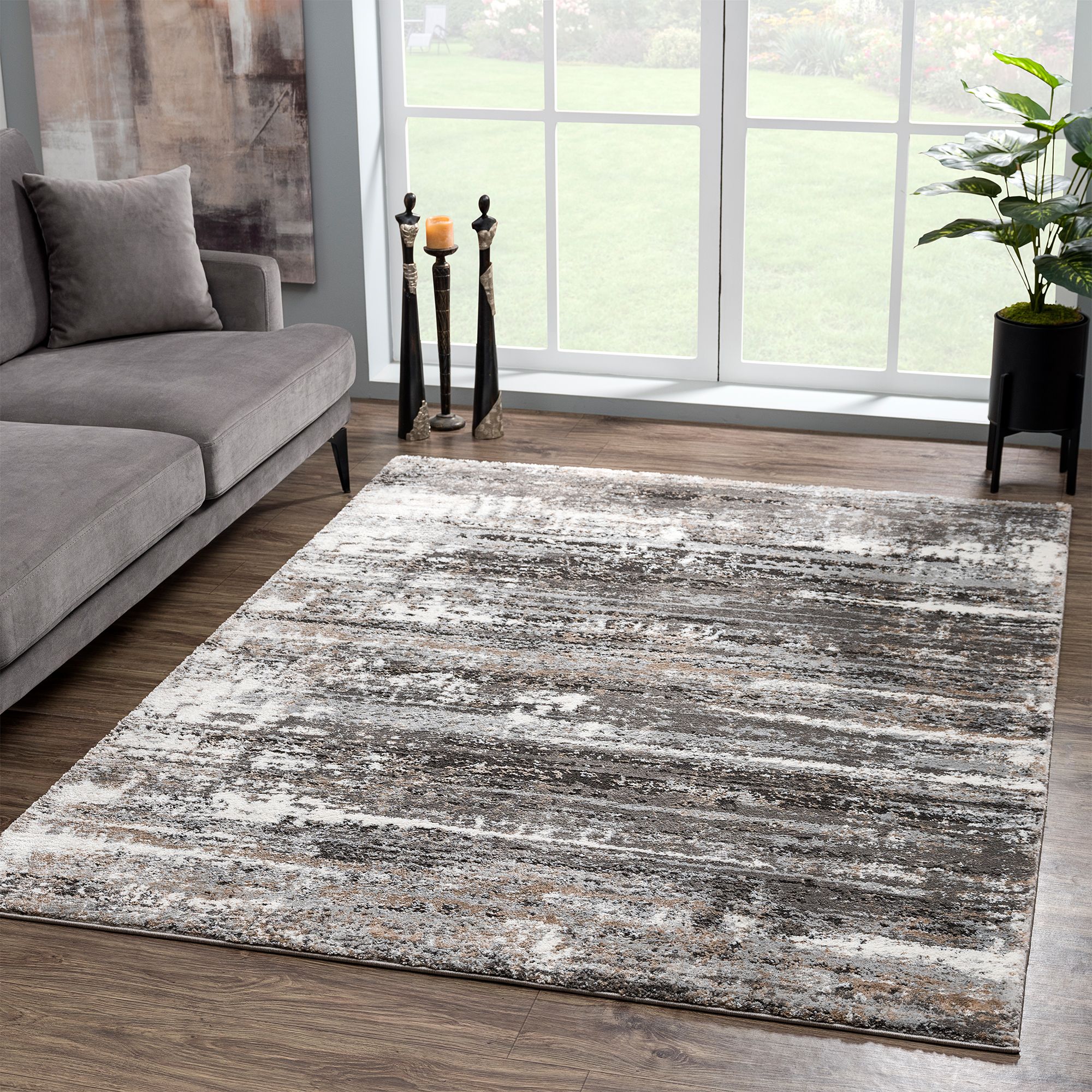 Portsmouth Passion 40572 7'10"x10'6" Gray Area Rug 753Y8 Lamps Plus
