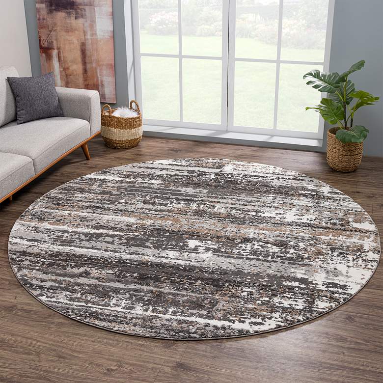 Image 1 Portsmouth Passion 40572 7'11"x7'11" Gray Round Area Rug