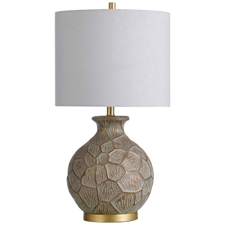 Image 2 Portsmouth Round Molded Textured Gold Vase Table Lamp