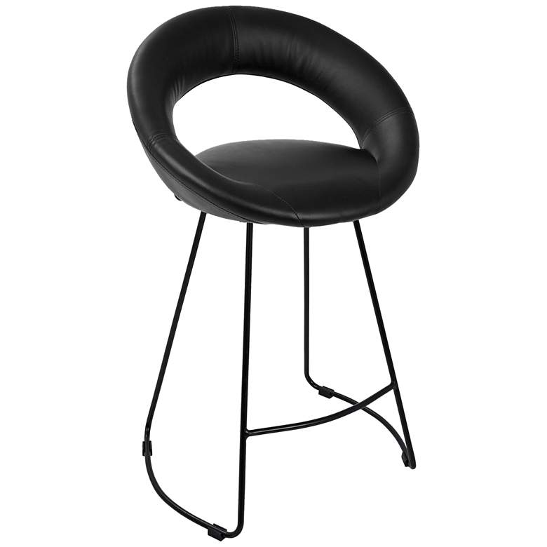 Image 1 Posano 23 inch Black Faux Leather Counter Stool