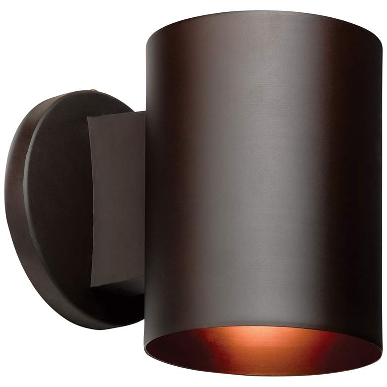 Image 2 Poseidon 6" High Bronze Cylinder LED Outdoor Wall Light