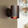 1_Poseidon 6" High Bronze Cylinder LED Outdoor Wall Light