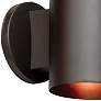 3_Poseidon 6" High Bronze Cylinder LED Outdoor Wall Light more views