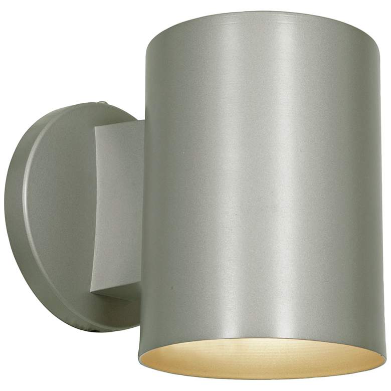 Image 2 Poseidon 6" High Satin Cylinder LED Outdoor Wall Light