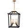 Posh Horizon 16 1/4" Wide Black and Gold 4-Light Pendant