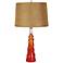 Poshe Red And Amber Glass Contemporary Table Lamp