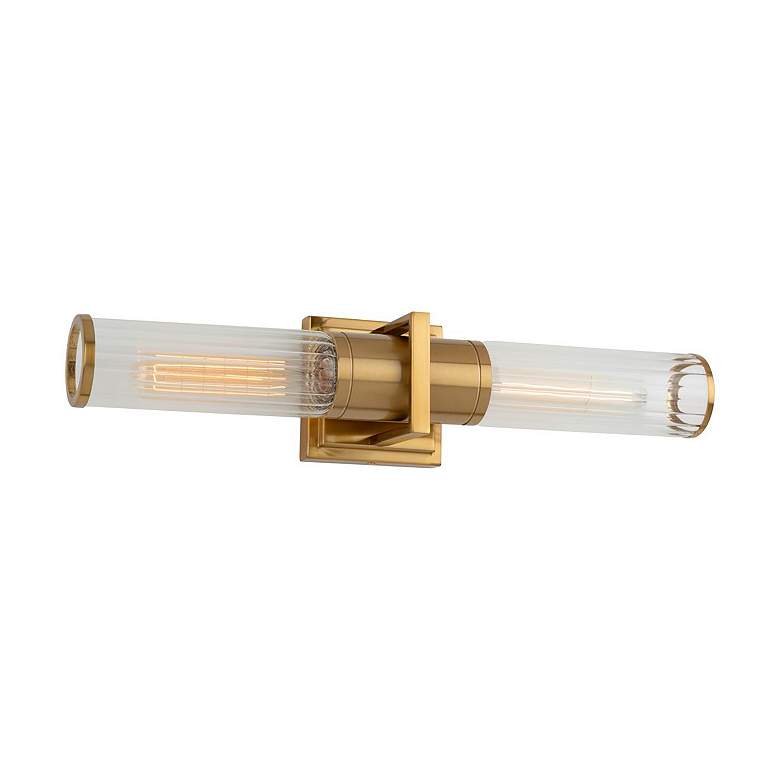 Image 5 Positano 20.8"W 2-Light Brushed Brass Bathroom Vanity w/ Clear Glass S more views