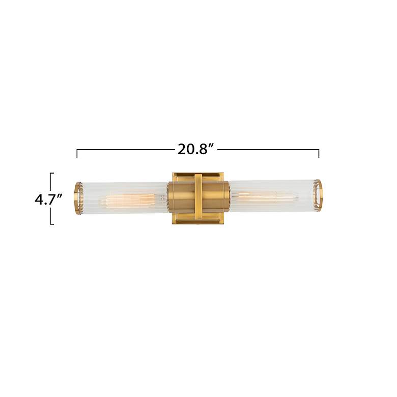 Image 7 Positano 20.8"W 2-Light Brushed Brass Bathroom Vanity w/ Clear Glass S more views